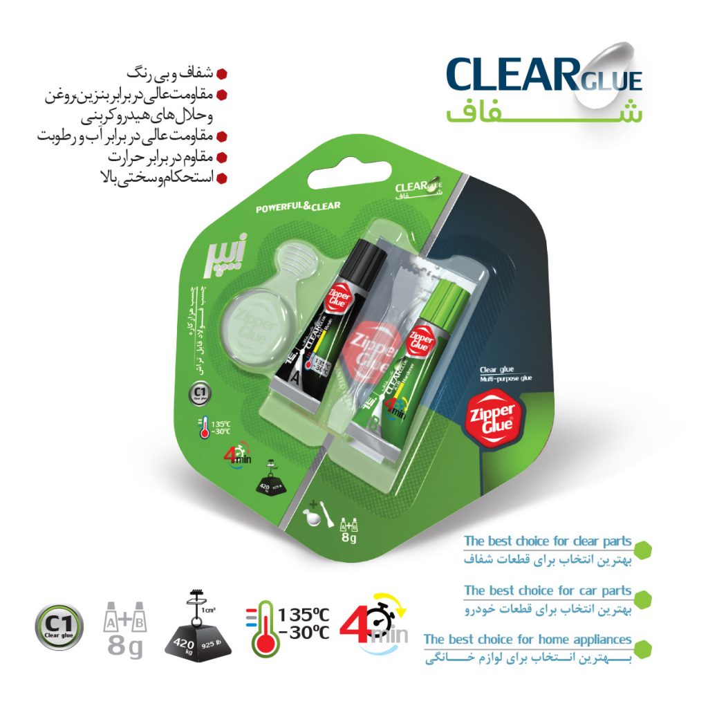 چسب دو قلو زیپر مدل C1 وزن 8 گرم